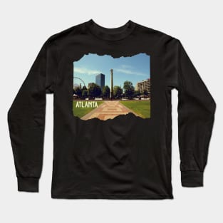 Cool photography of Atlanta Georgia skyline blue sky USA city break Long Sleeve T-Shirt